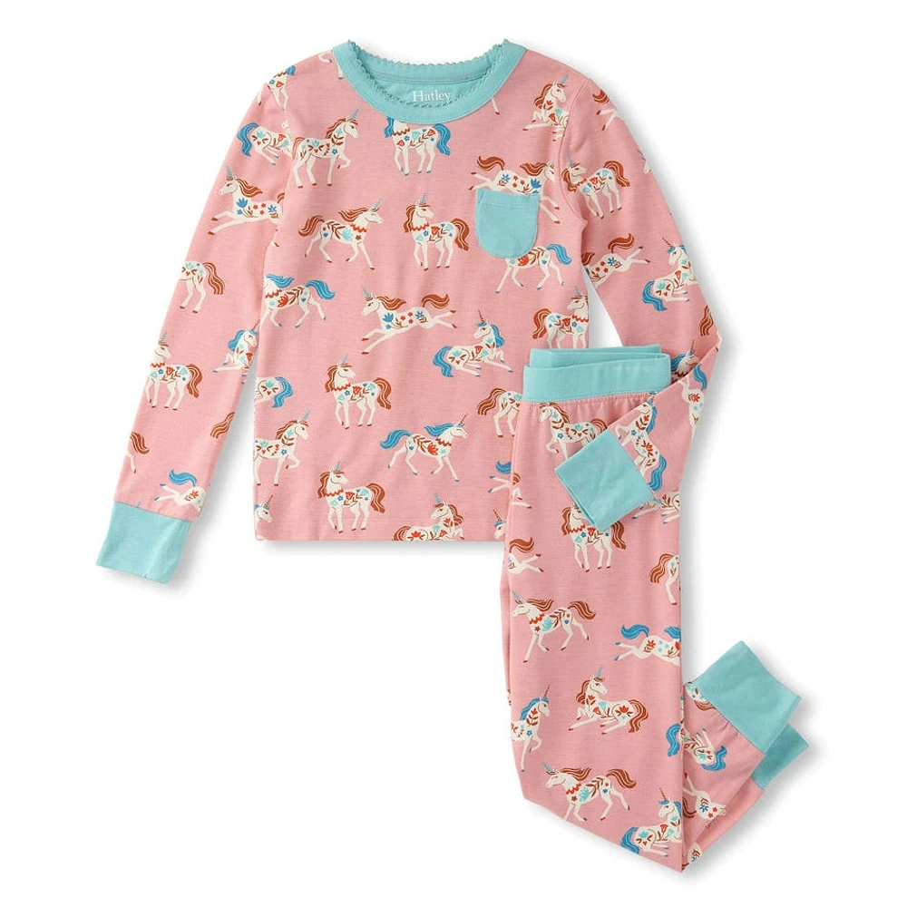 Unicorn Bamboo Pajama Set 3-10y