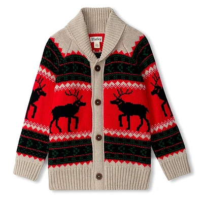 Holiday Elks Cardigan 3-8y