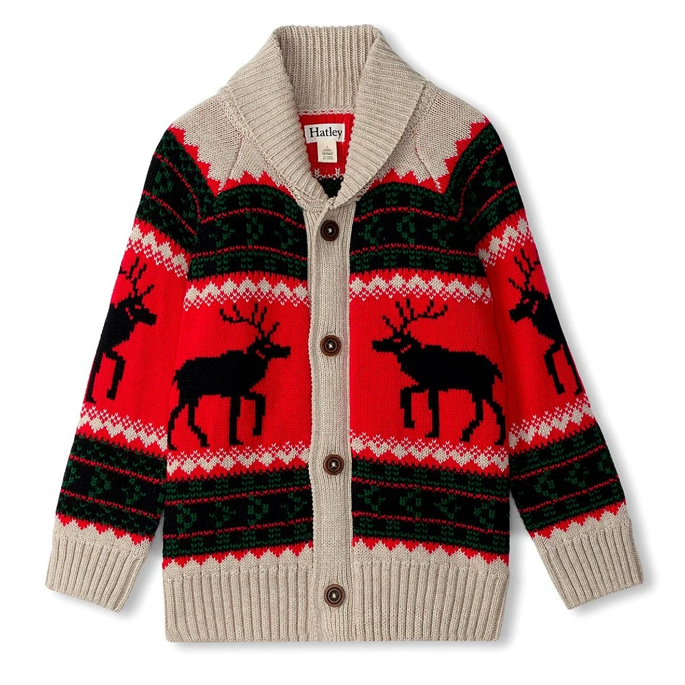 Holiday Elks Cardigan 3-8y