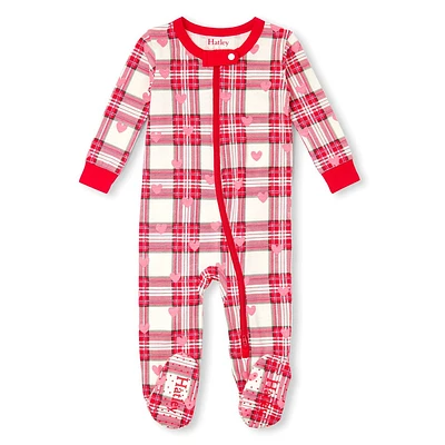 Hearts Plaid Pajama 3-24m