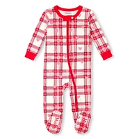 Hearts Plaid Pajama 3-24m