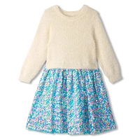 Fuzzy Sequin Dress 3-8y