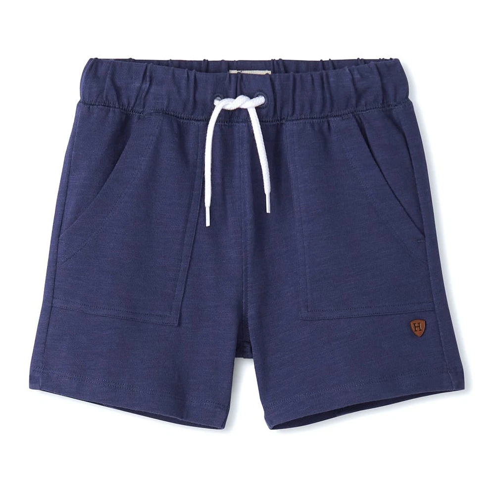 Navy Pull On Short 2-8y