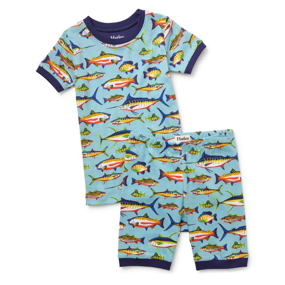 Fish Short Pajamas Set 3-10y