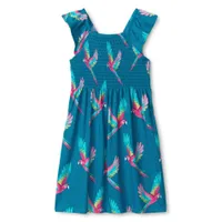 Tropical Parrot Dress 3-8y