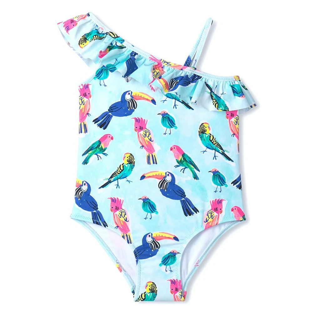 Tropical Birds Swimsuit 3-8y