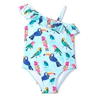 Tropical Birds Swimsuit 3-8y