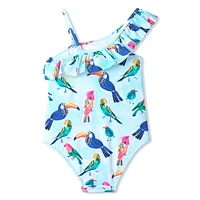 Tropical Birds Swimsuit 3-8y