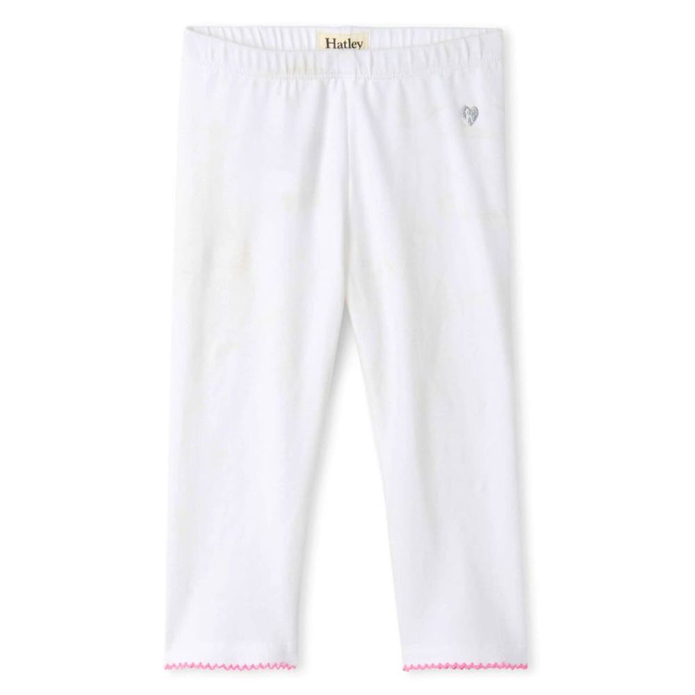 White Basic Capri Leggings 3-8y