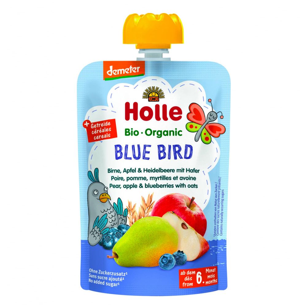 Organic Pouch - Blue Bird - Pear, Apple & Blueberries with Oats (from 6 months)