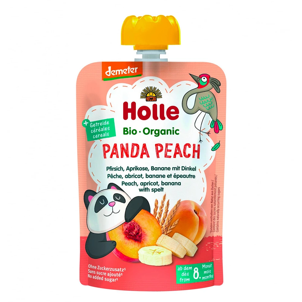 Purée Bio - Panda Peach - Pêche, Apricot, Banane avec Épeautre (À partir de 8 mois)