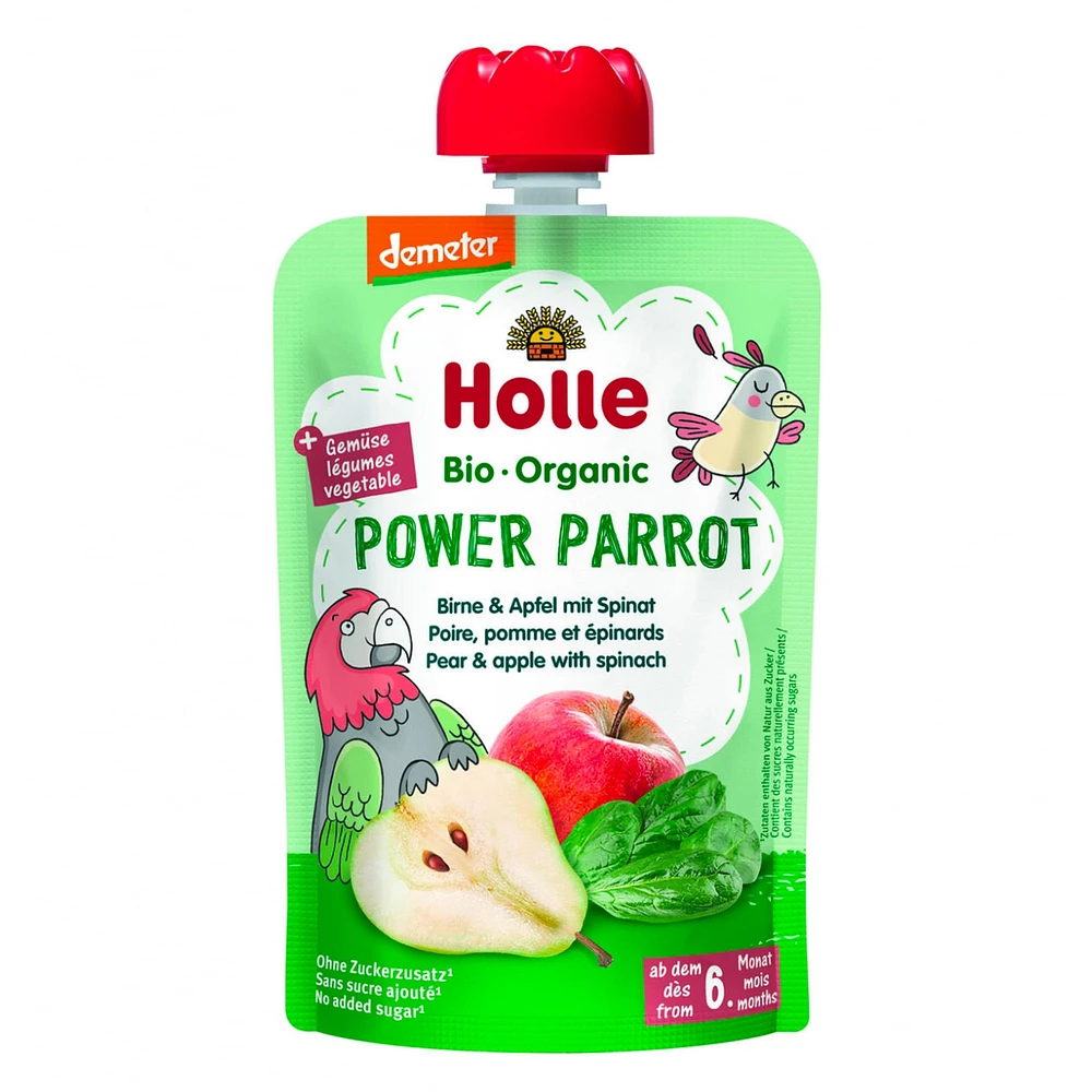 Purée Bio - Power Parrot - Poire avec Pomme et Épinard (À partir de 6 mois)