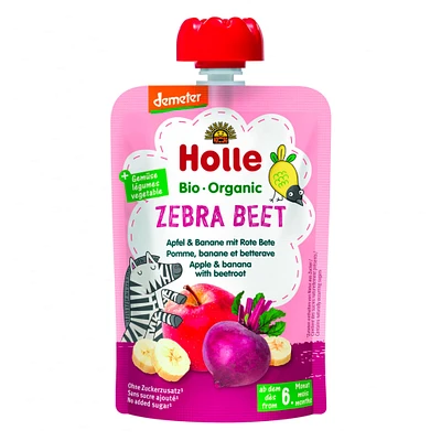 Purée Bio - Zebra Beet - Pomme et Banane avec Betterave (À partir de 6 mois)