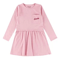 Pocket Dress Long Sleeves Deer 2-14y