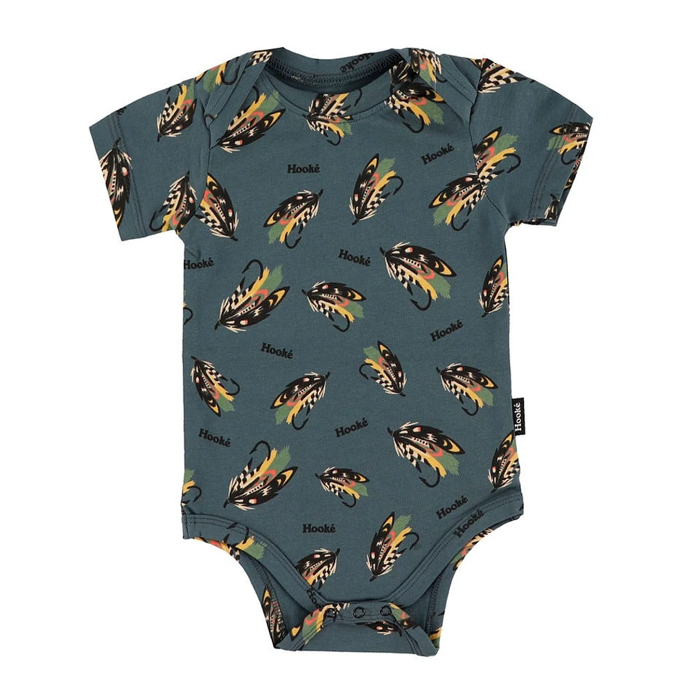 Salmon Fly AOP Bodysuits 3-24m