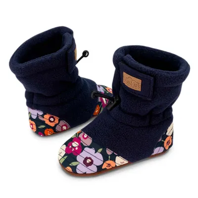 Flowers Stay-Put Booties 3-24m