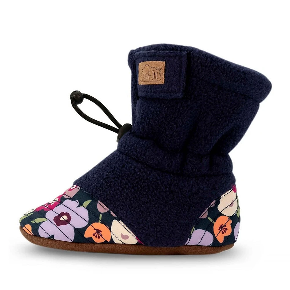 Flowers Stay-Put Booties 3-24m