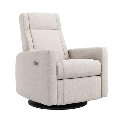 Rocking and Swivel Armchair Nelly - Arlo Pearl / Black - Motorized Electric