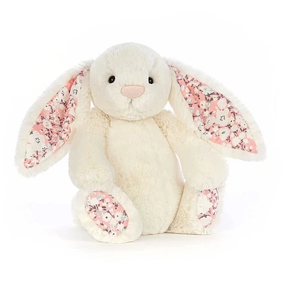 Lapin Crème Rose Fleuri 7"