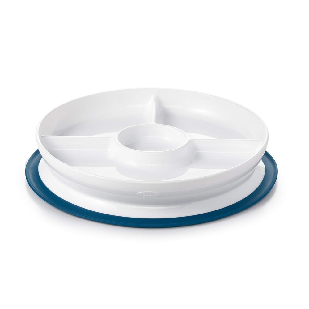 OXO Tot Stick and Stray Suction Divided Plate -Navy