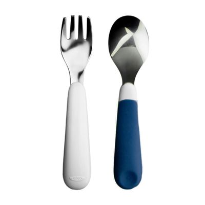 OXO Tot On-the Go Fork and  Spoon Set  - Navy