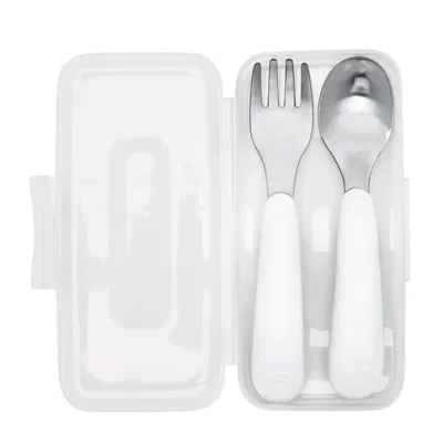 On-the-Go Fork & Spoon Set - Grey
