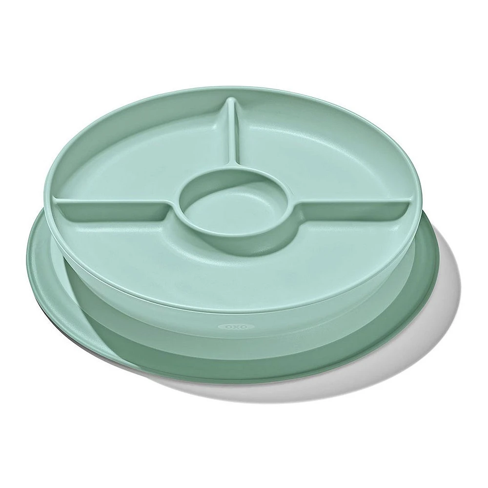 Stick & Stay Suction Divided Plate - Opal