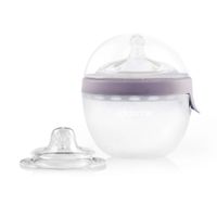 2in1 Silicone Oval Feeding Bottle - Plum