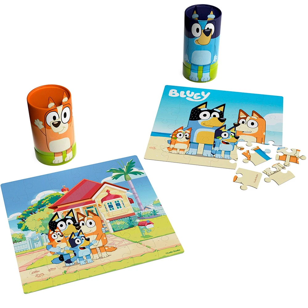 Puzzle 2x36 pieces - Tow Bluey Characters Tubes