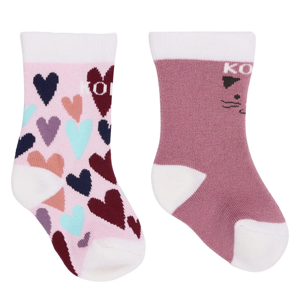 Bas Thermal Paquet de 2 Doodle Hearts 3-24m