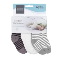 Terry Socks 6Pk Newborn - Black