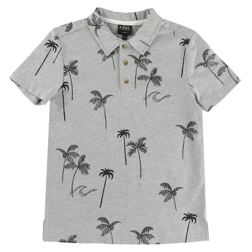 Vacations Palm Print Polo 7-14y