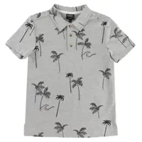 Vacations Palm Print Polo 7-14y