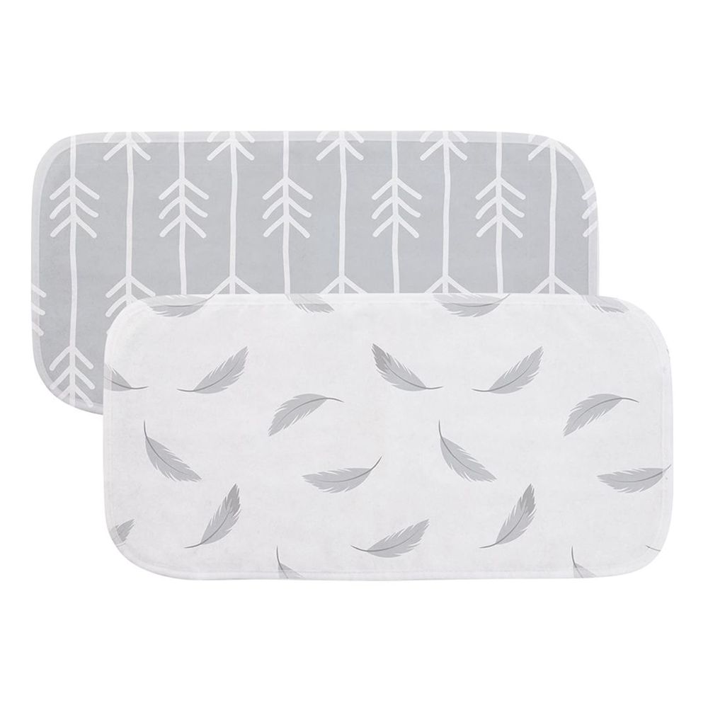 Flannel Burp Pads 2-Pack - Grey Prints