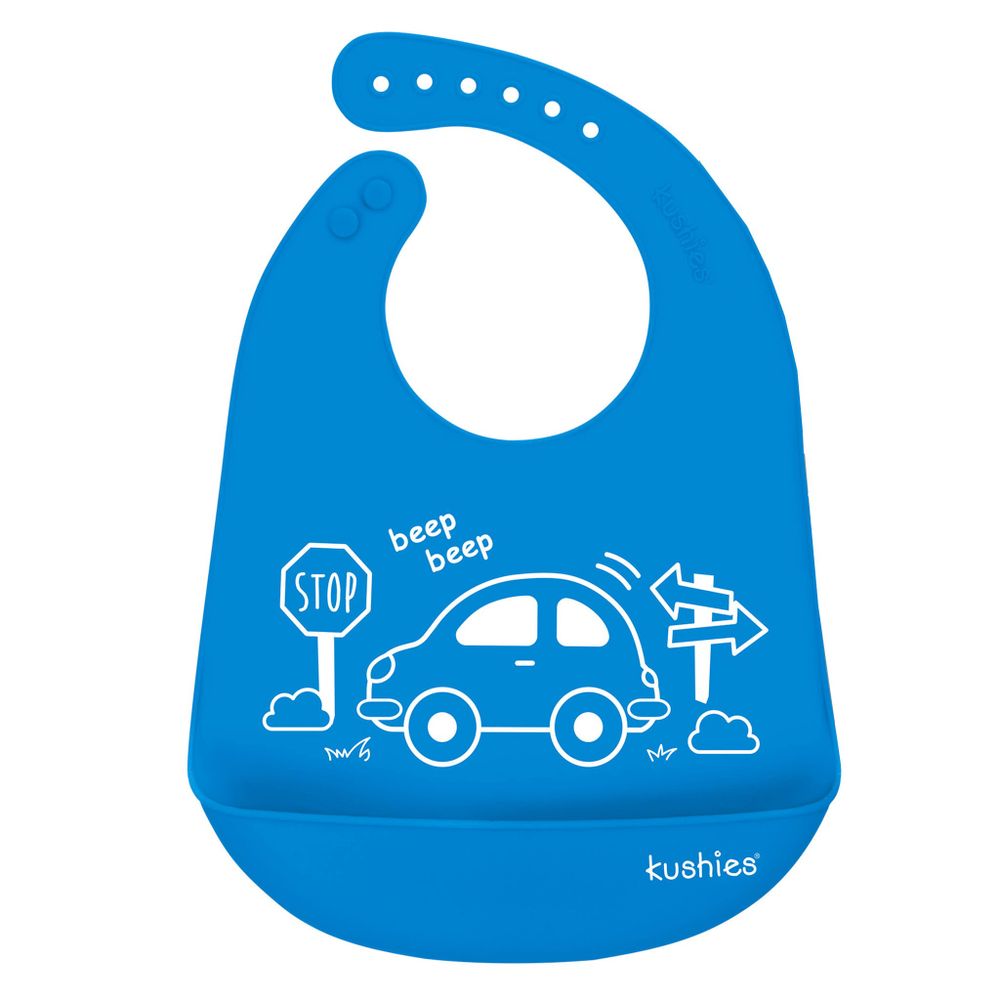 Silicatch Bib Car - Blue