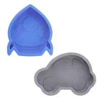 Car and Rocket Bowls Set of 2 - Blue/Gray