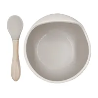 Silicone Bowl & Spoon Set - Sand