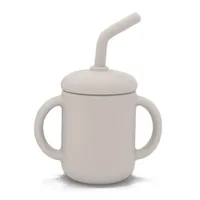 Handle Cup with Straw in Silicone - Sand