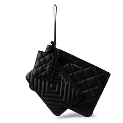 Elle Trio Quilted Pouches - Black