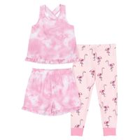 Flamingos 3 Pieces Pajamas 2-14y