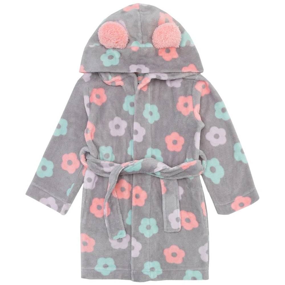 Flowers Hooded Robe 2-6y