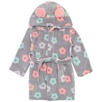 Flowers Hooded Robe 2-6y