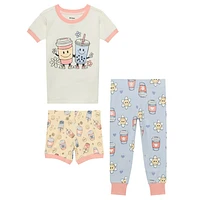 Bubble Tea 3 Pieces Pajamas 2-14y