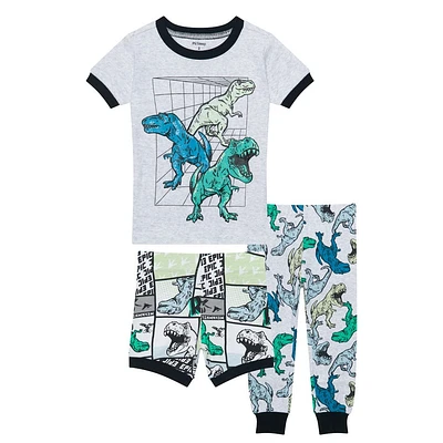 Dinos 3 Pieces Pajamas 2-14y