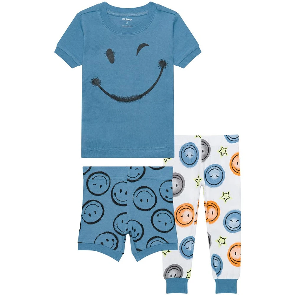 Smiley 3 Pieces Pajamas 2-14y