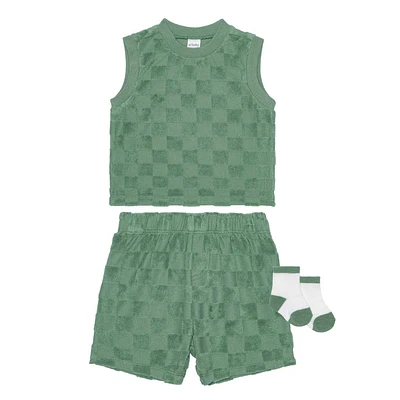 Sage Terry Short Set 3-24m