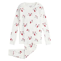 Stockings Print Pajama Set 2-7y