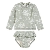 Flowers 2 Pieces Long Sleeves Swim Diaper UV Set 6-24m