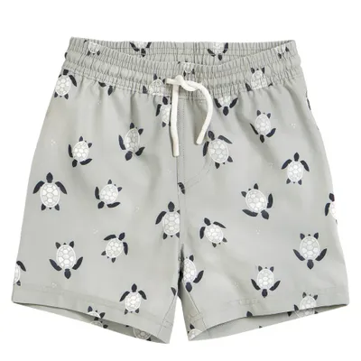 Turtles on Sage Swim Shorts 2-7y