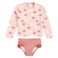 Seasshells Long Sleeves 2 Pieces Swimsuit